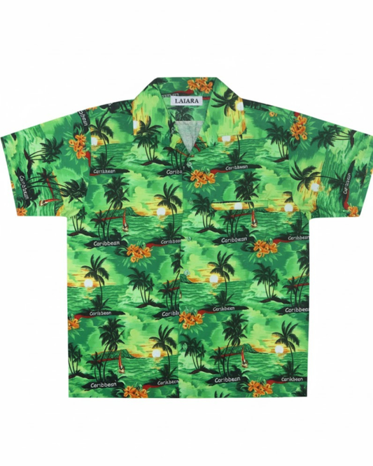 Carribbean Tropical Green Beach Shirt for Men