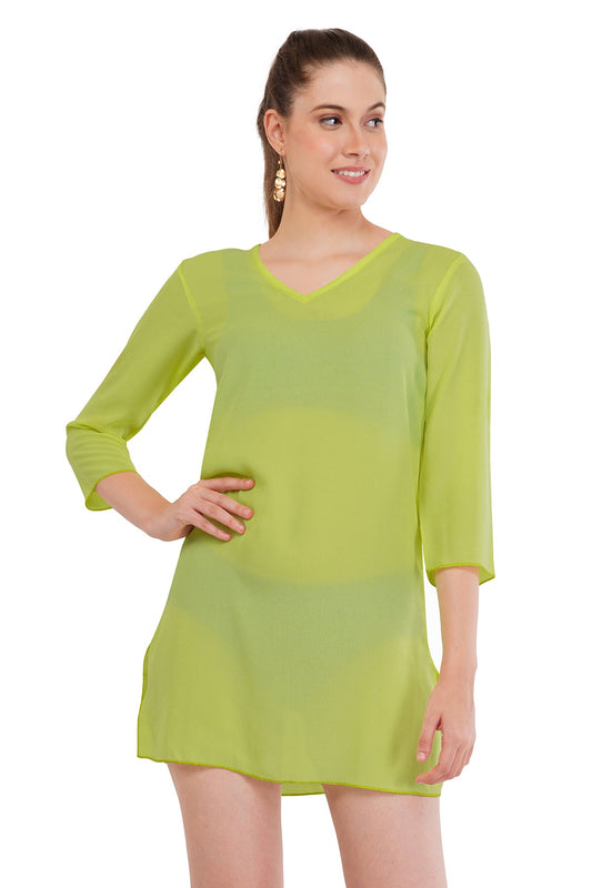 Neon Green Beach Throw Kurti