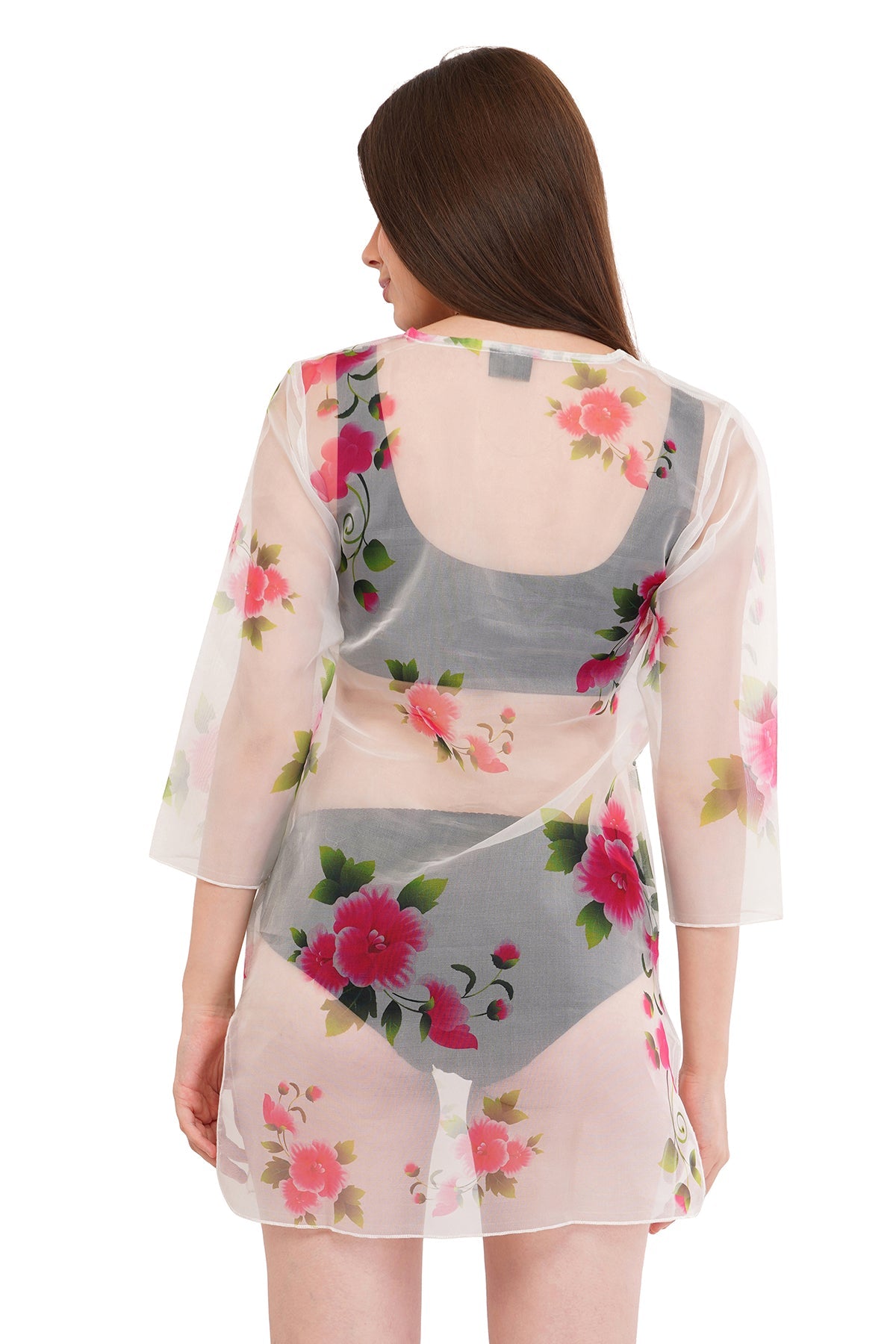 White Pink Beach Throw Kurti