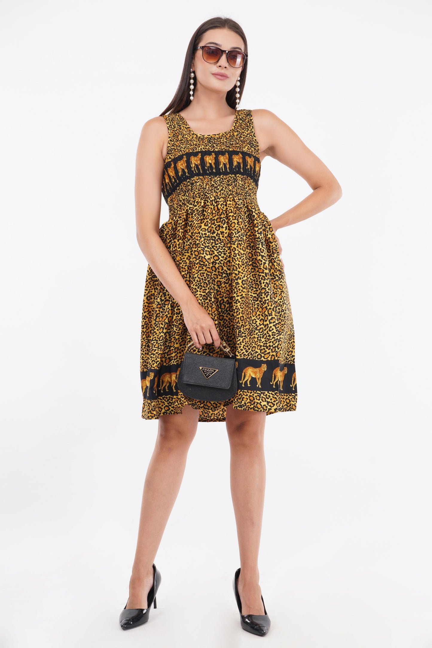 Tiger print Short Smock Dress
