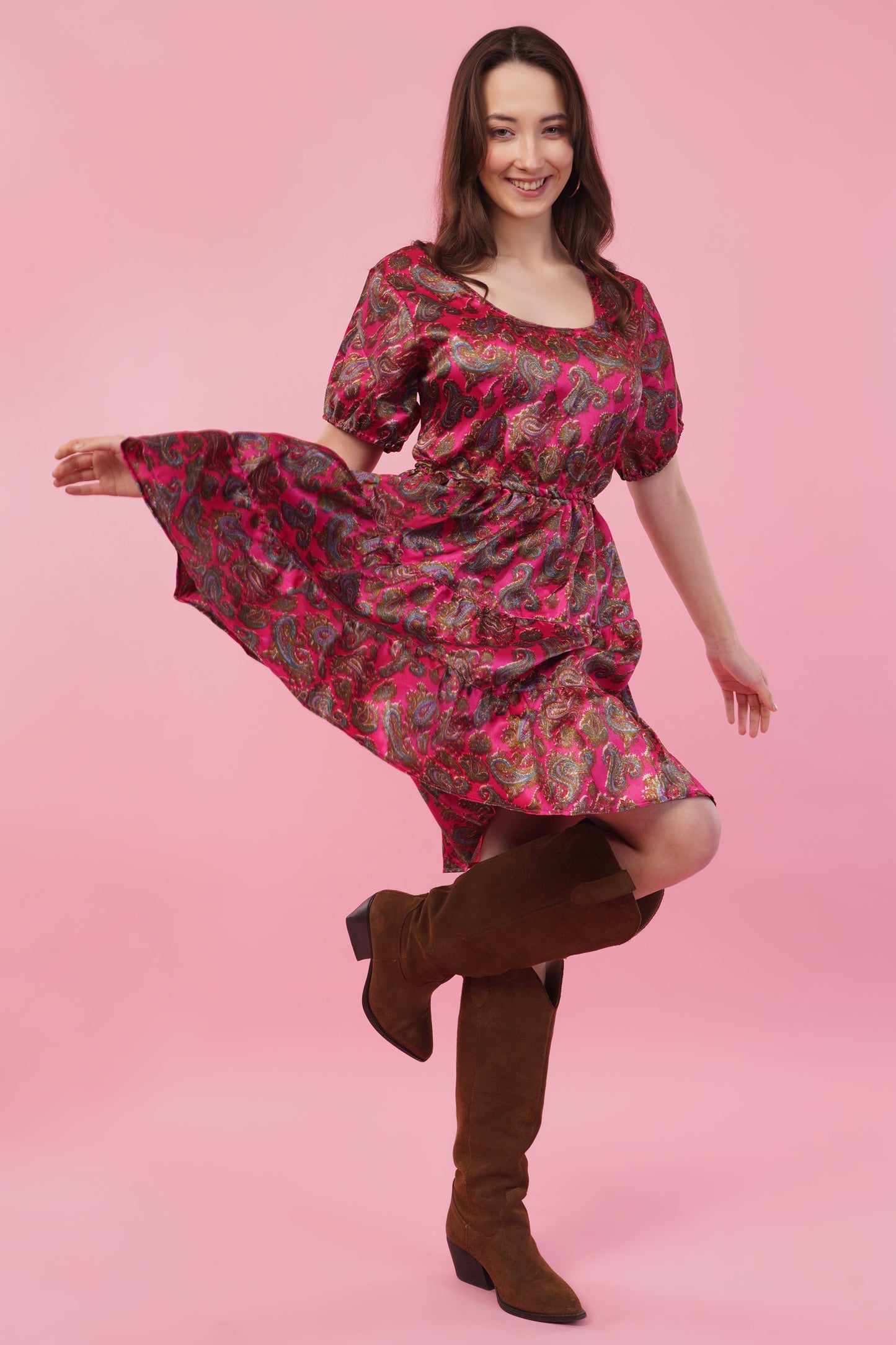 Fuchsia Short Tier Dress