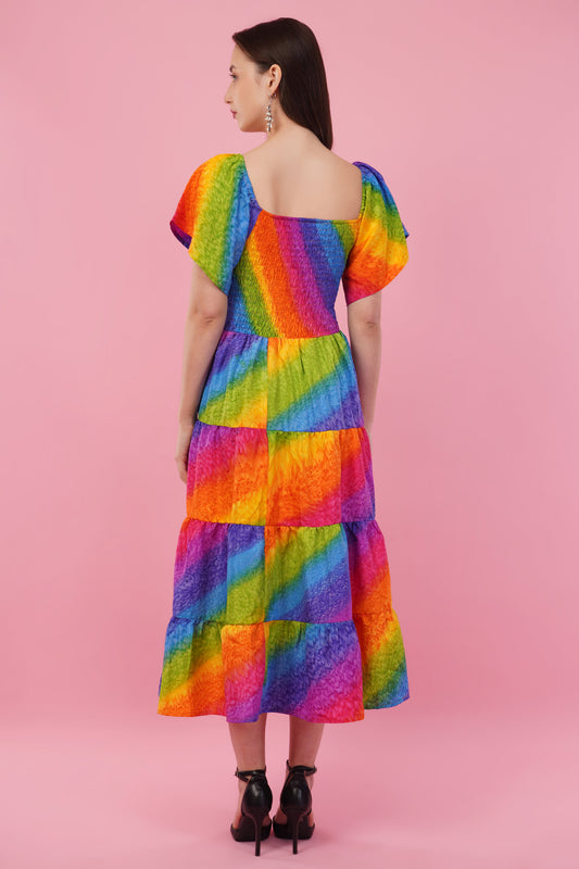 Prismatica Long Smock Dress