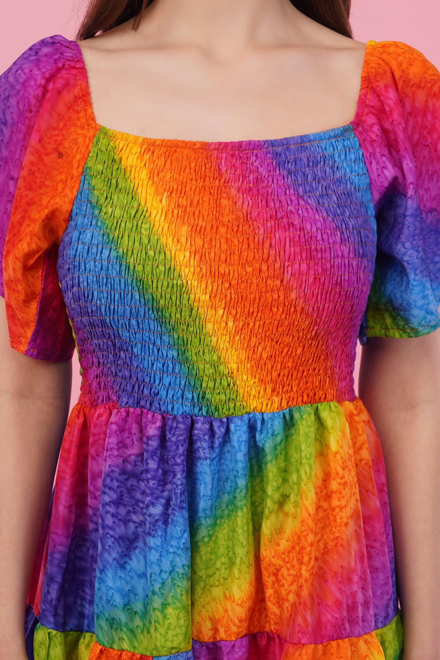 Prismatica Long Smock Dress