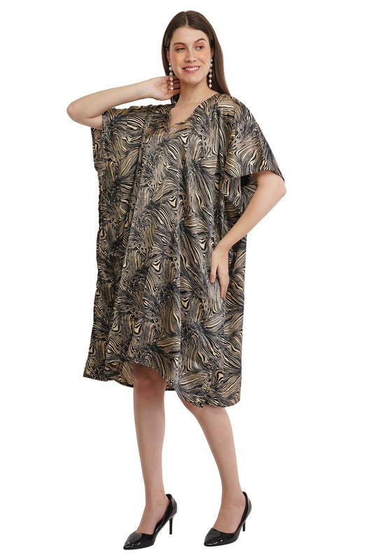 Golden Aurora Short Kaftan with strings on the inside