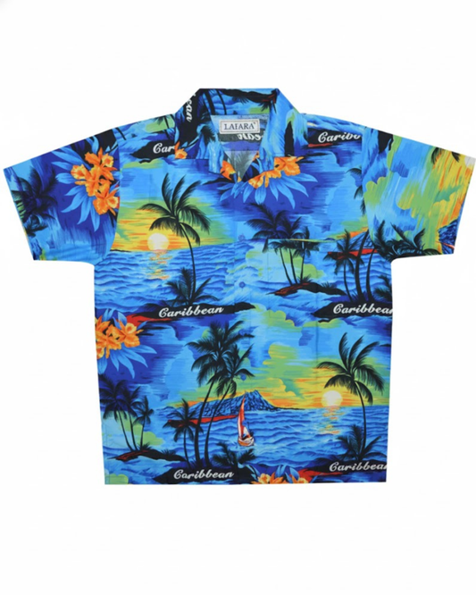 Carribbean Tropical Blue Beach Shirt for Men
