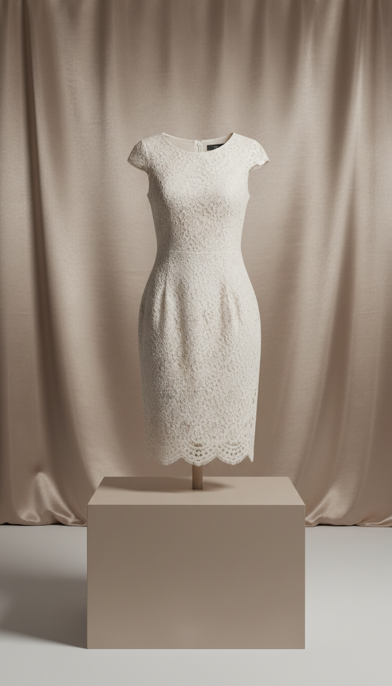 Ivory Whisper Lace Cocktail Dress
