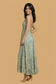 Backless Lavender Paisley Silk Long Dress