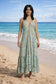 Backless Lavender Paisley Silk Long Dress