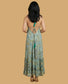 Backless Lavender Paisley Silk Long Dress