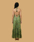 Backless Sage Paisley Silk Long Dress