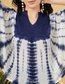 Amy Topaz Embroidered Tie Dye Short Poncho Kaftan Relax Fit