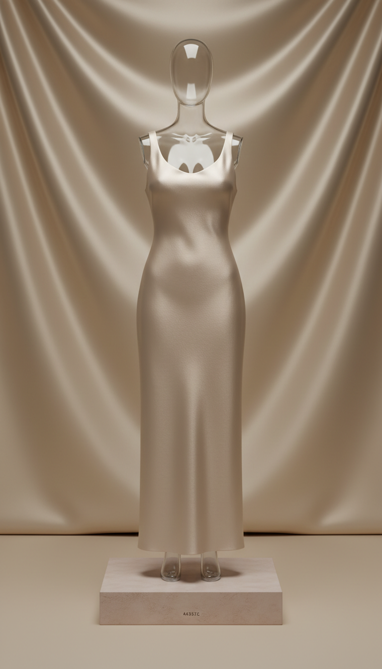Champagne Silk Column Dress