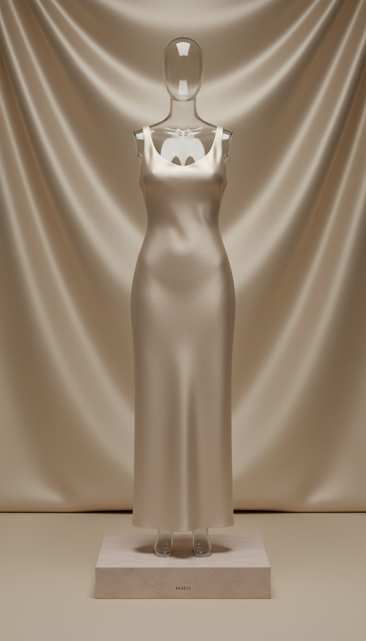 Champagne Silk Column Dress