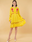 Liva Gold Embroidered Floral Short Dress Relax Fit