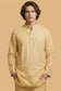 Pastel yellow Leisure Linen Men Co-ord Set