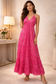 Backless Carnation Paisley Silk Long dress