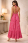 Backless Carnation Paisley Silk Long dress