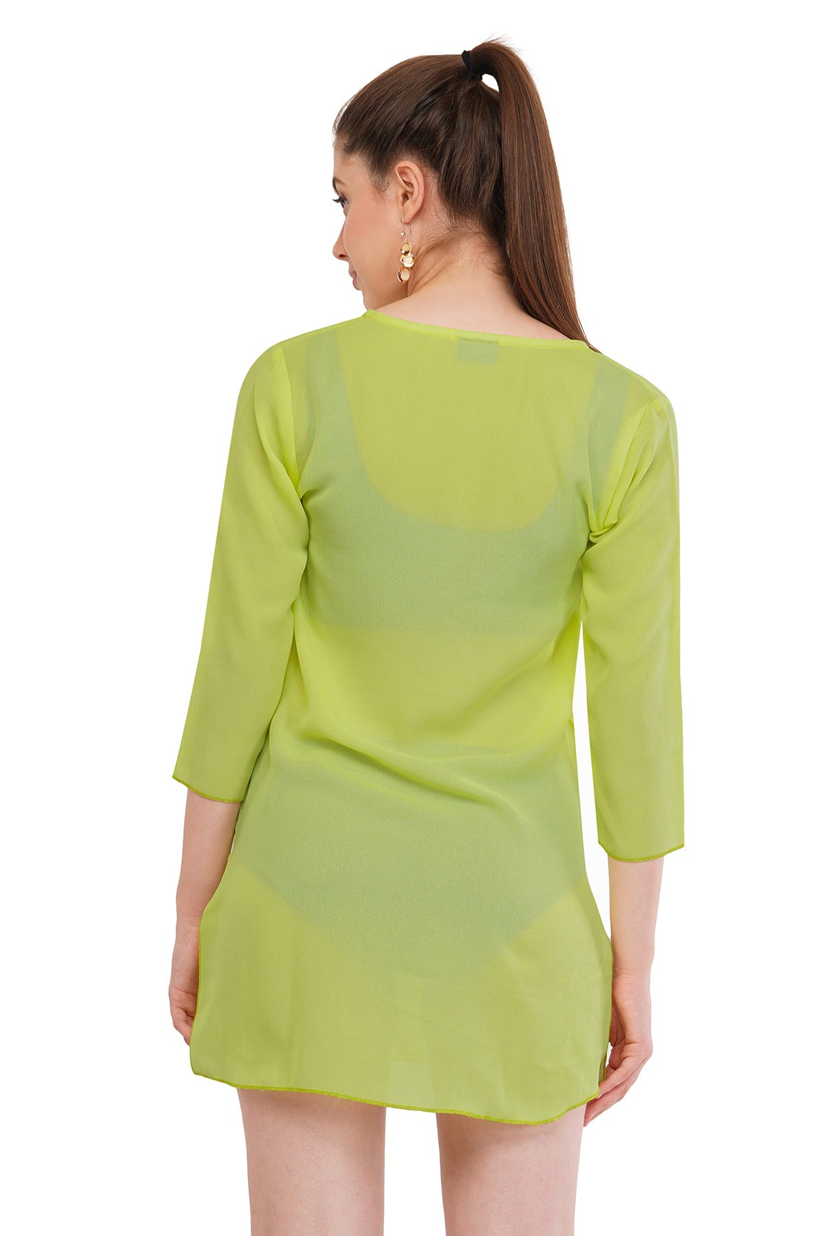 Neon Green Beach Throw Kurti