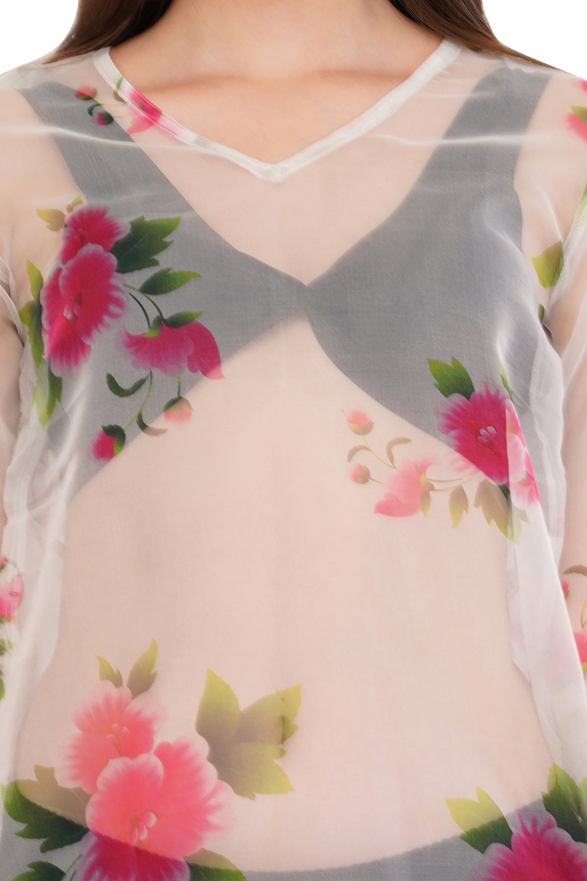 White Pink Beach Throw Kurti