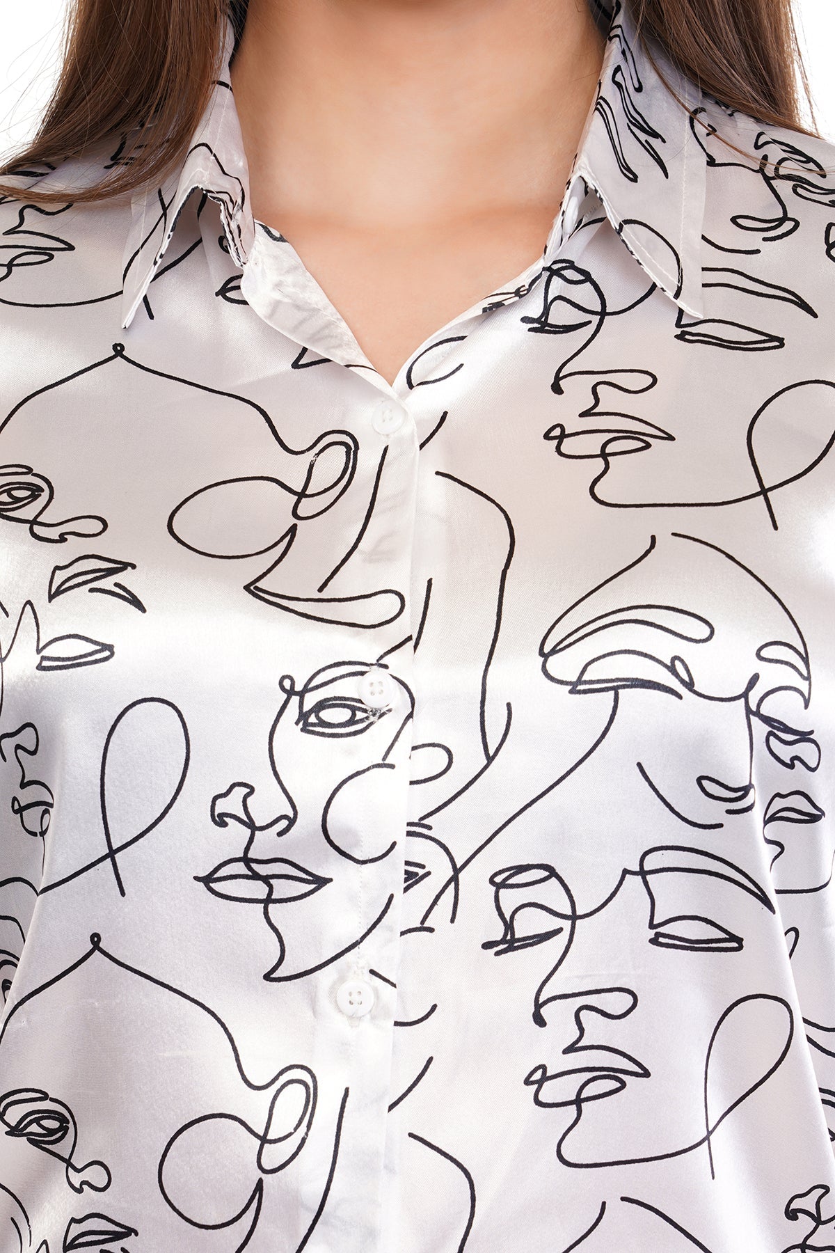White Faces Shirt & Shorts Co-Ord  Set                                 