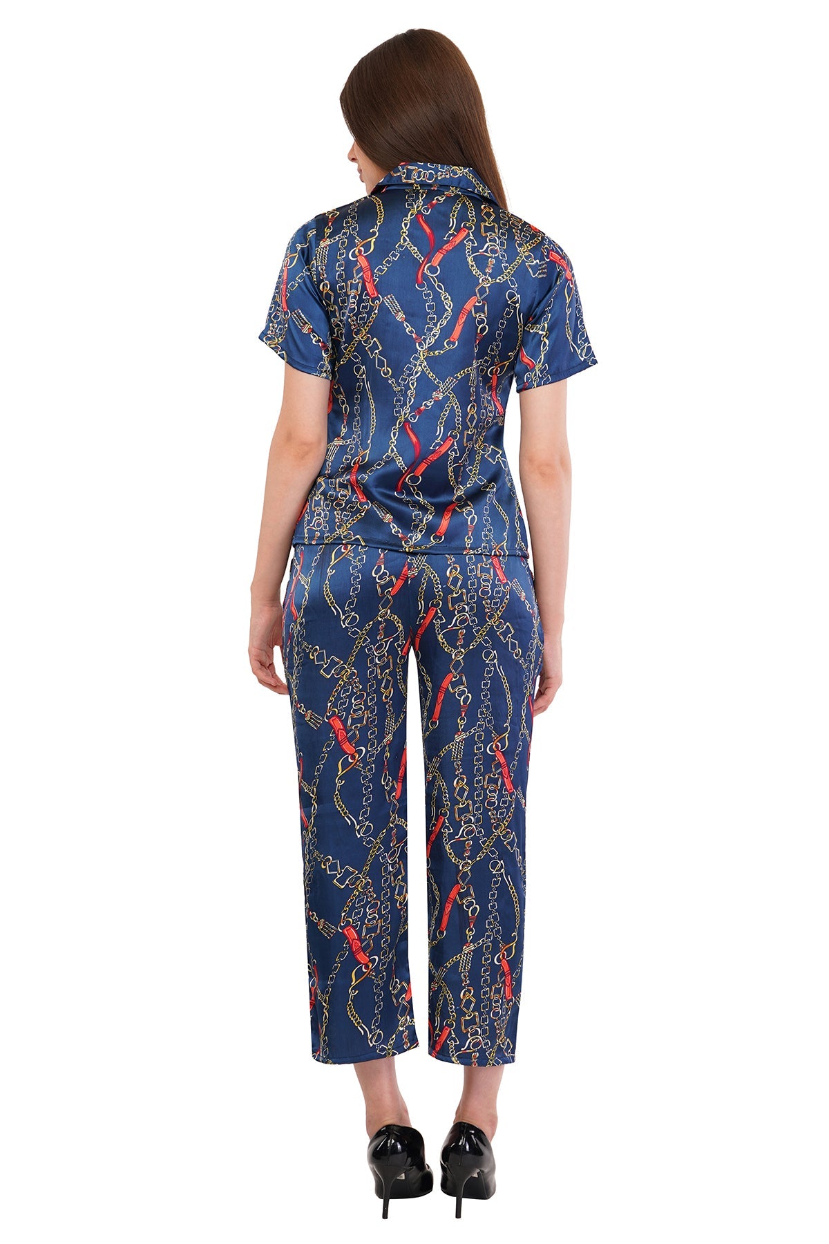 Blue Chain Shirt & Pant Co-Ord  Set              