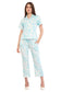 White Turquoise Blue Shirt & Pant Co-Ord  Set                                             