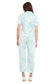 White Turquoise Blue Shirt & Pant Co-Ord  Set                                             