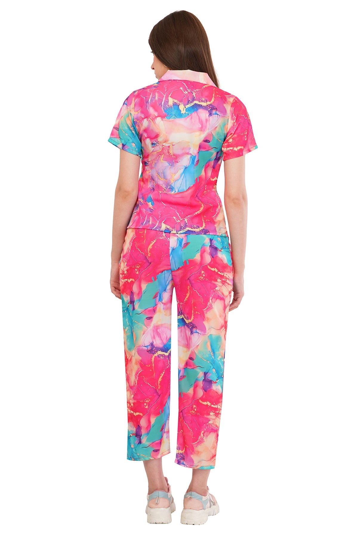Pink Marble Shirt & Pant Co-Ord  Set