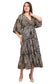 Black Marble Flared Long Tier Dress with Strings