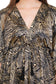 Black Marble Flared Long Tier Dress with Strings