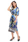 Blue Floral Short Kaftan with strings on the inside               