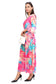 Pink Marble Flared Long A-Line Tier Dres
