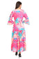 Pink Marble Flared Long A-Line Tier Dres