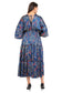 Blue Chain Flared Long Tier Dress with Strings