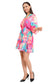 Pink Marbal Flared Short Tier Dress with Strings  