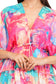 Pink Marbal Flared Short Tier Dress with Strings  