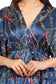 Blue Chain Flared Short Tier Dress with Strings                              