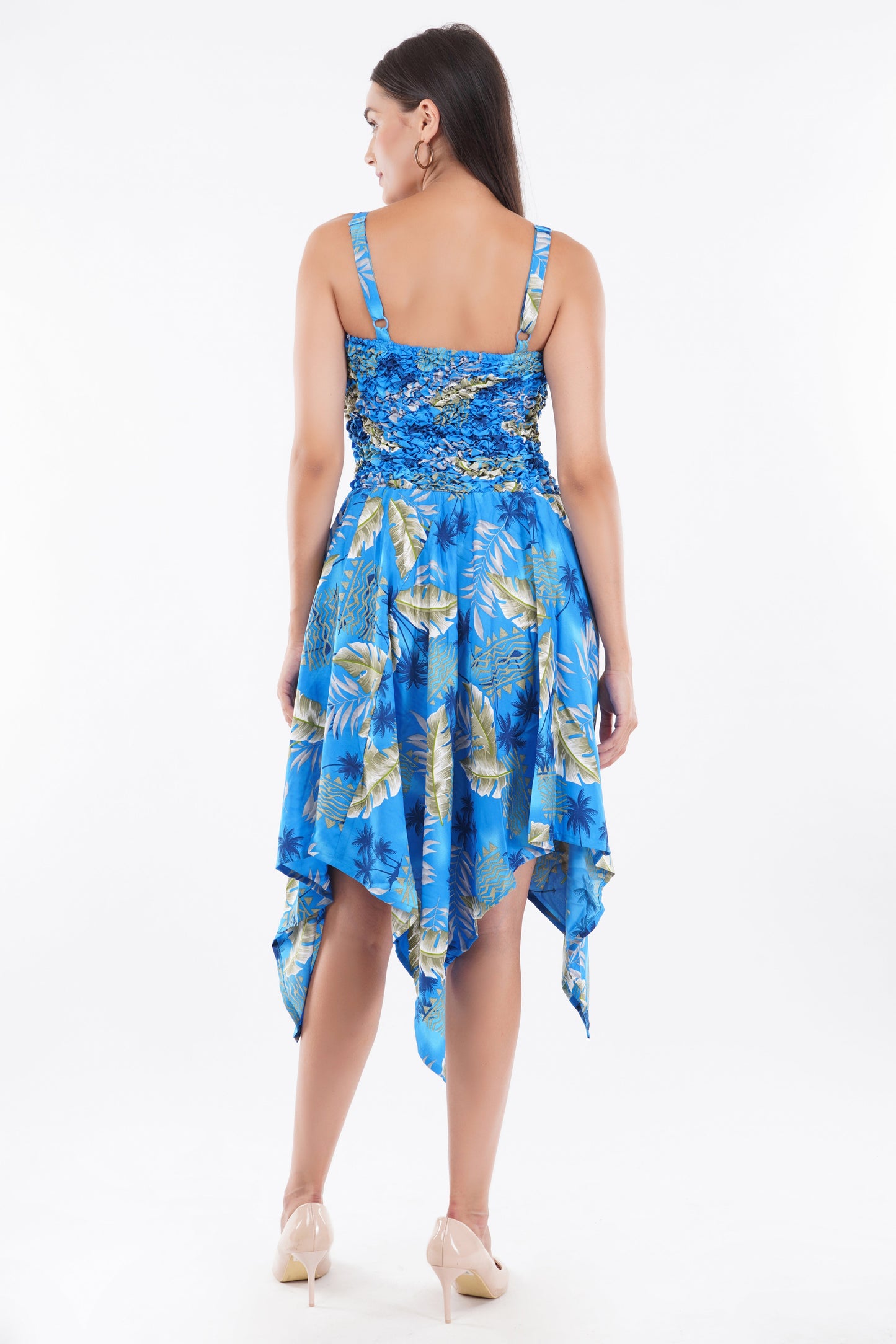 Ocean Blue Smock Flare Dress