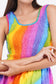 Rainbow Long Smock Dress with Belt      