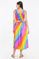 Rainbow Long Smock Dress with Belt      