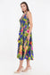 Tropical Blue Long Smock Dress with Belt 