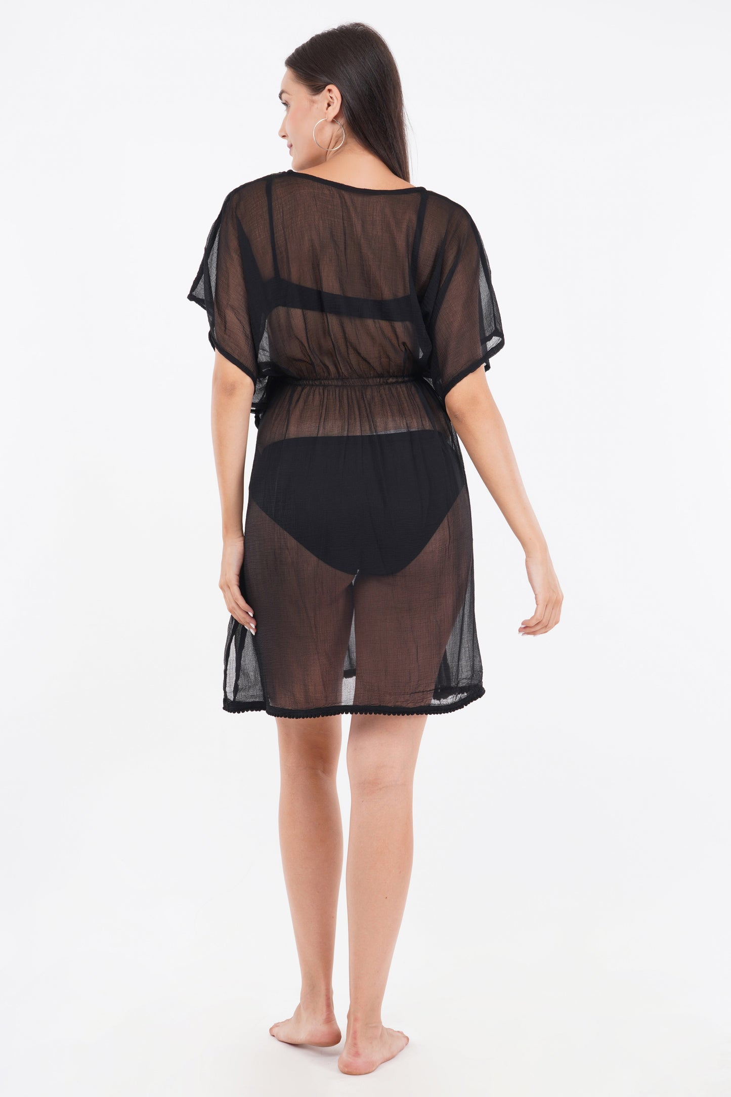 Black Beach Kaftan with Lace