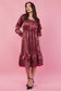 Fuchsia Flared Long Tier Dress