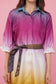 Ombre Short Shirt Dress with Belt
