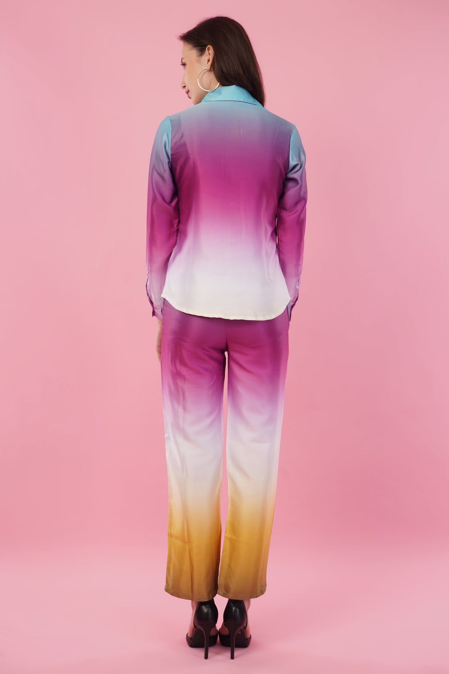 Ombre Shirt & Pant Co-Ord  Set