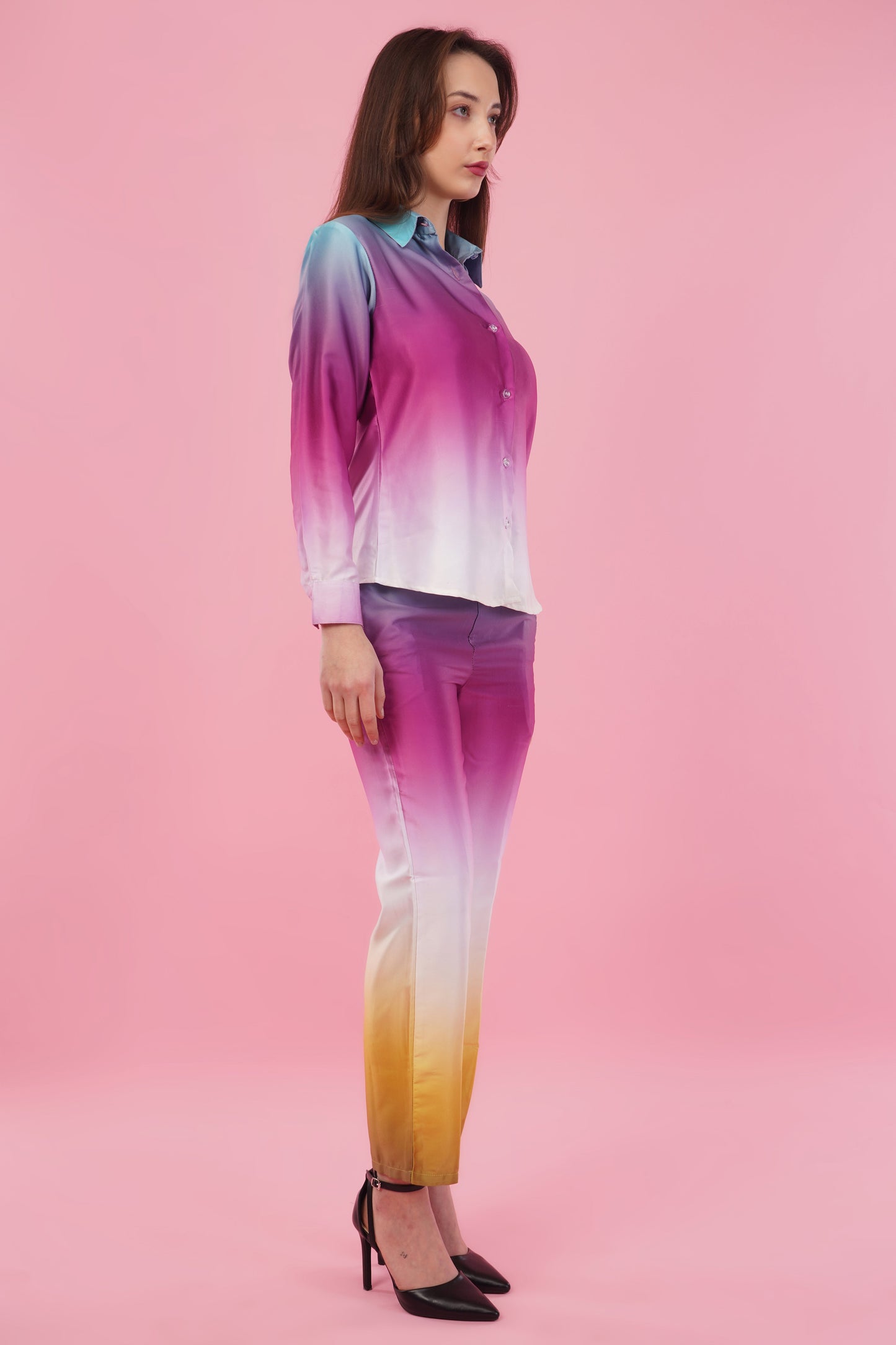 Ombre Shirt & Pant Co-Ord  Set