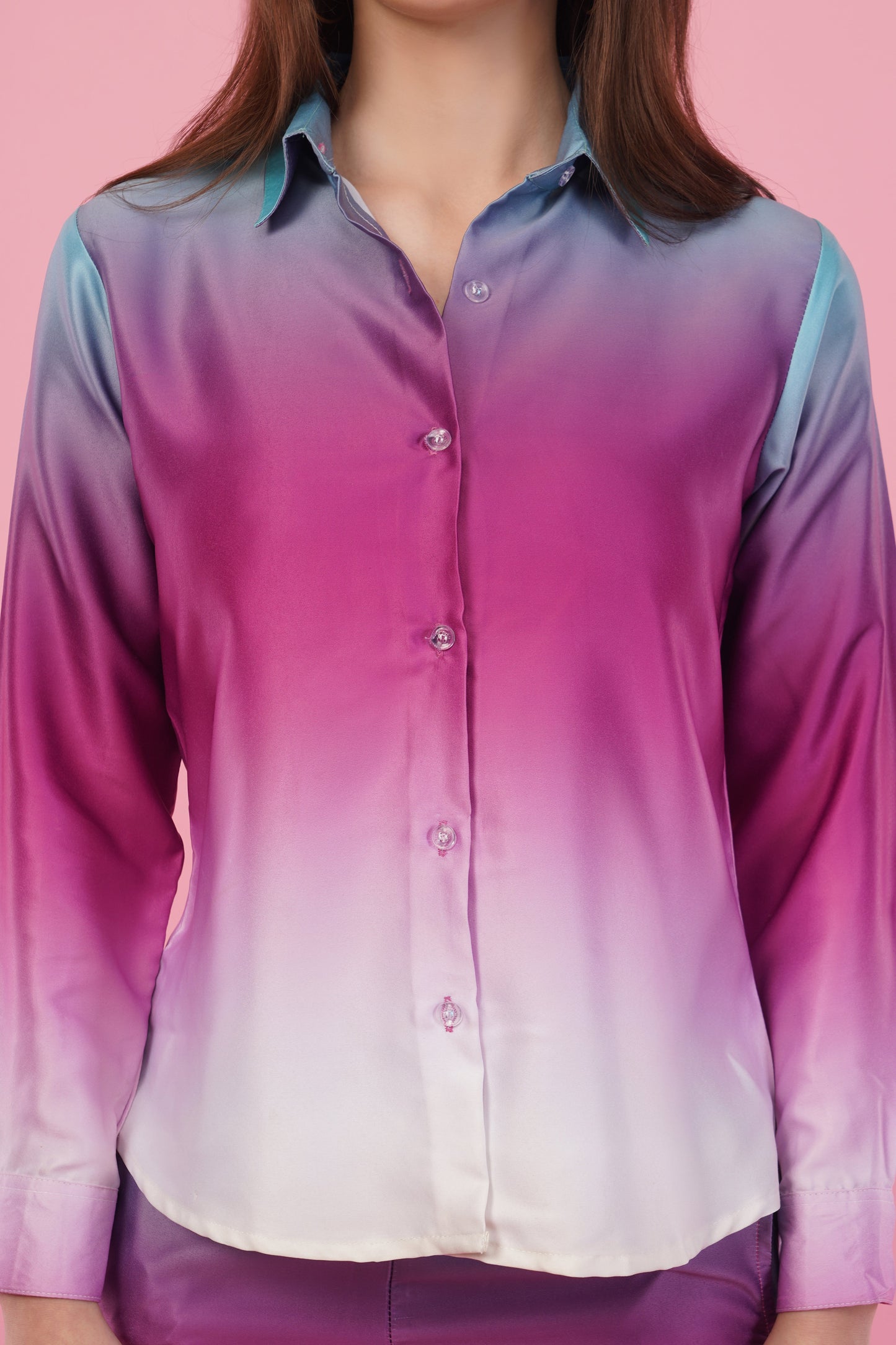Ombre Shirt & Pant Co-Ord  Set