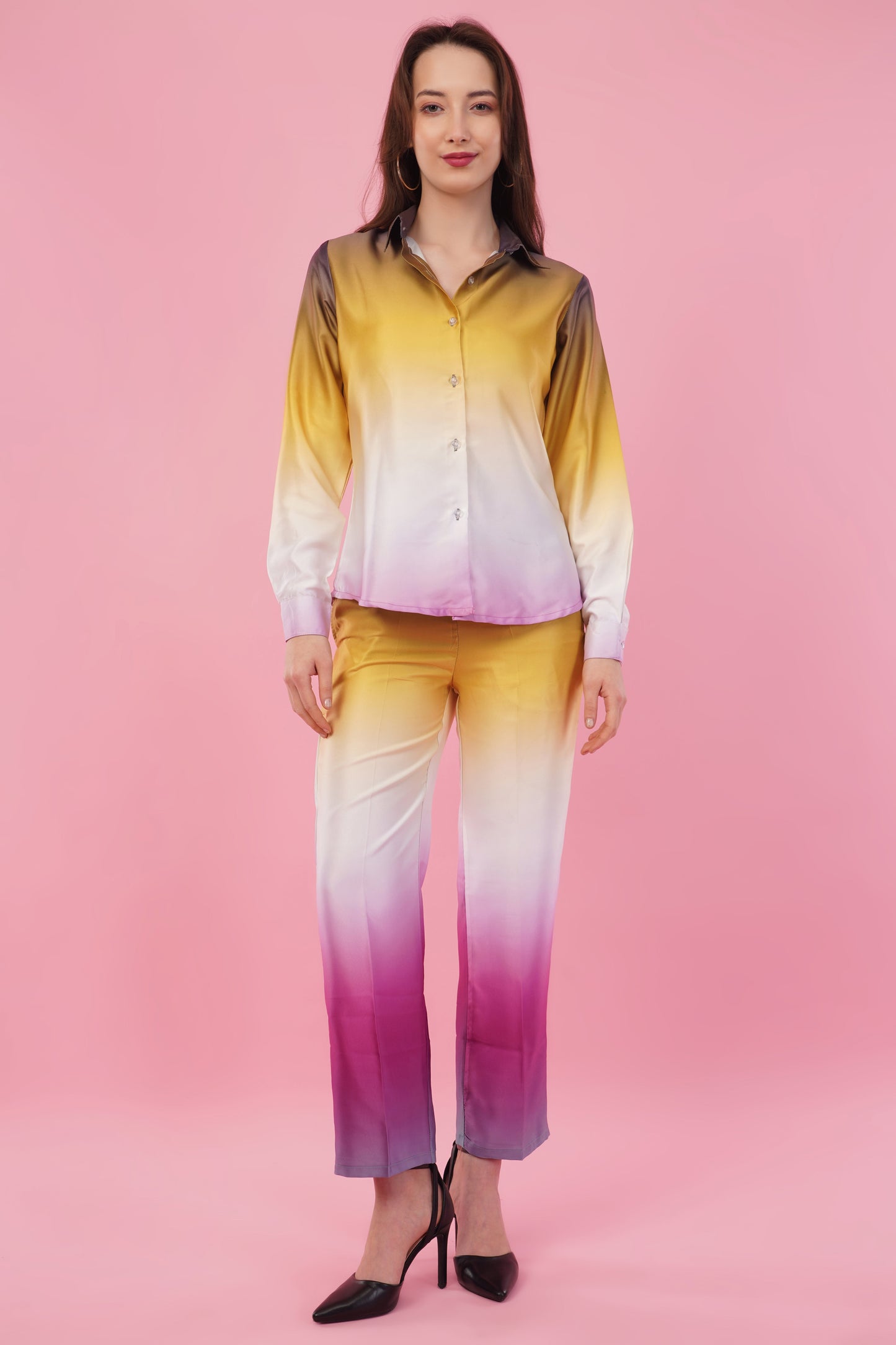 Ombre Shirt & Pant Co-Ord  Set