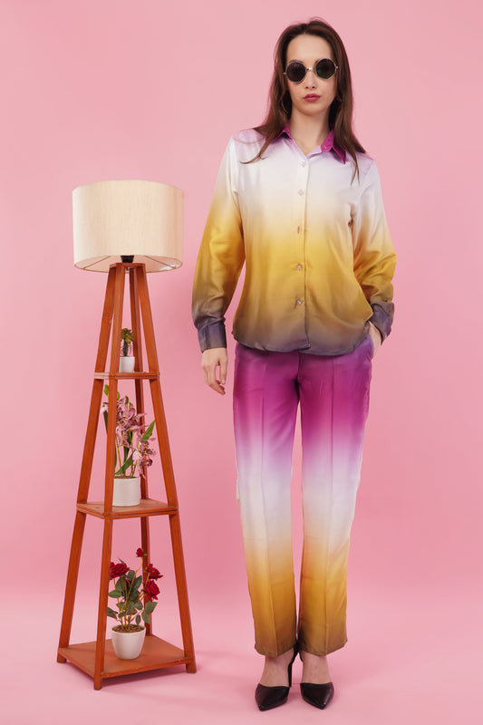 Ombre Shirt & Pant Co-Ord Set