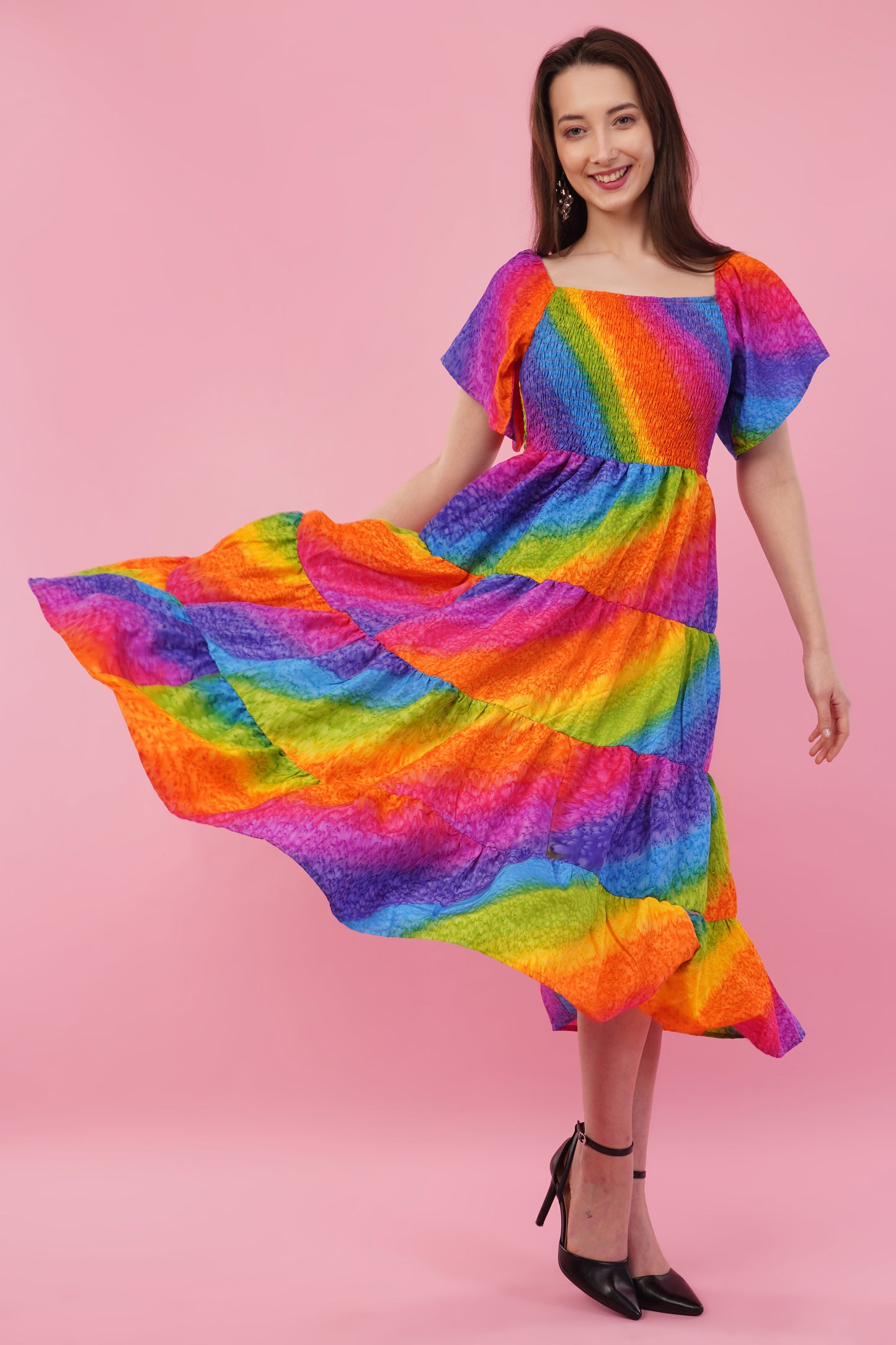 Prismatica Long Smock Dress